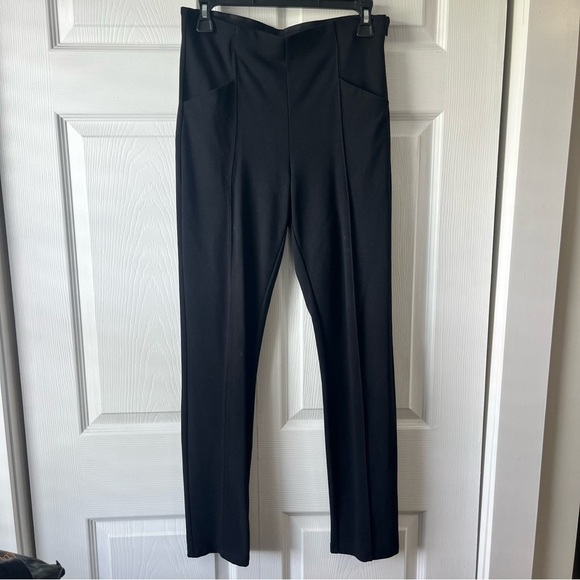 Dalia Pants - ATHLETA Black SIZE 6 Pull-On Front Seam Side Zip Work Yoga Pants High Waisted